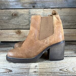 Diba Ser Eeta Suede Bootie - Cognac - 7 - New without box